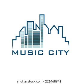 music city concept vector design template