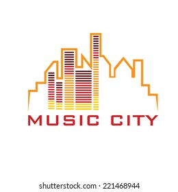 music city concept vector design template