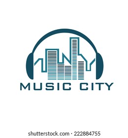 music city concept vector design template