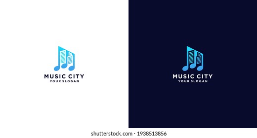 music city logo design vector