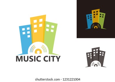 Music City Logo Template Design Vector, Emblem, Design Concept, Creative Symbol, Icon