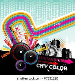 music in the city vector