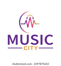 Music city vector logo design