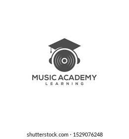 music class education graduate logo design illustration vector icon template download