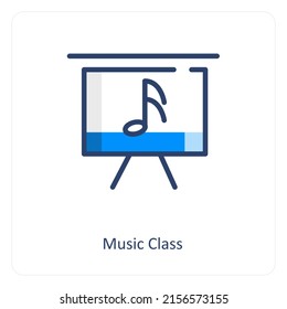 Music Class And Class Icon Concept