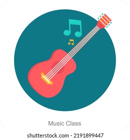 Music Class And Class Icon Concept