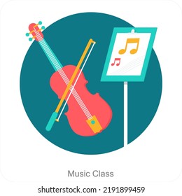 Music Class And  Class Icon Concept