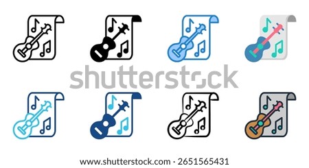 Music Class icon set multiple style collection 
