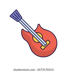 Musikklassen-Symbol mit weißem Hintergrund Vektorgrafik Stock Illustration