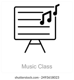 Music Class and notes icon concept