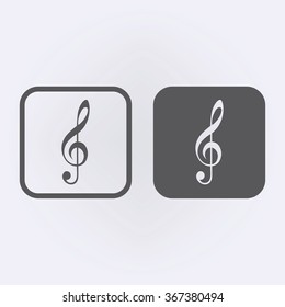 Music Clef icon. Vector illustration