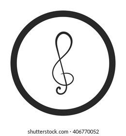 Music clef  sign  simple icon on background