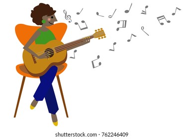 Music clip art. Musician. guitar. Guitar player.