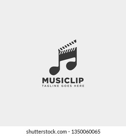 music clip cinema media entertainment simple logo template vector illustration