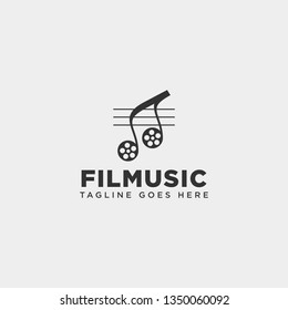 music clip cinema media entertainment simple logo template vector illustration