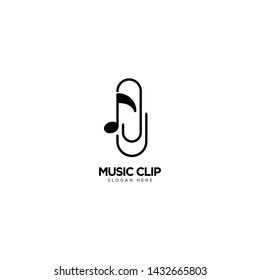 Music Clip Logo Design Vector
