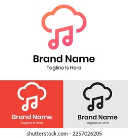 
Diseño del logotipo de concepto de nube musical
