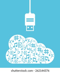 music cloud design, vector illustration eps10 graphic 