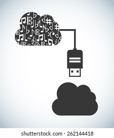 music cloud design, vector illustration eps10 graphic 