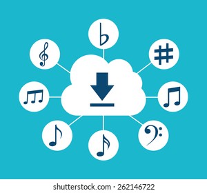 music cloud design, vector illustration eps10 graphic 