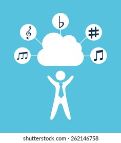 music cloud design, vector illustration eps10 graphic 