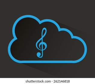 music cloud design, vector illustration eps10 graphic 