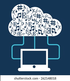 music cloud design, vector illustration eps10 graphic 