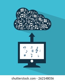 music cloud design, vector illustration eps10 graphic 