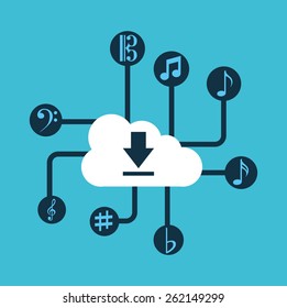 music cloud design, vector illustration eps10 graphic 
