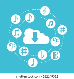 music cloud design, vector illustration eps10 graphic 