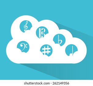 music cloud design, vector illustration eps10 graphic 