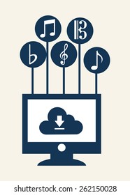 music cloud design, vector illustration eps10 graphic 