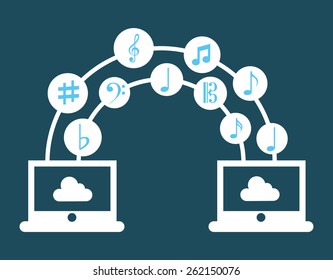music cloud design, vector illustration eps10 graphic 