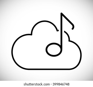 Music cloud design, vector illustration