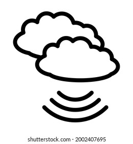 Music Cloud Icon. Bold outline design with editable stroke width. Vector Illustration.