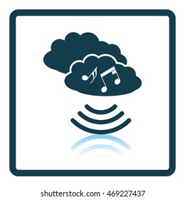 Music cloud icon. Shadow reflection design. Vector illustration.