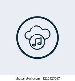 Music cloud icon. Vector illustration