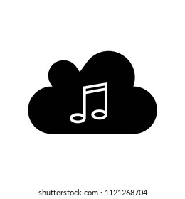 Music cloud icon vector icon. Simple element illustration. Music cloud symbol design. Can be used for web and mobile.