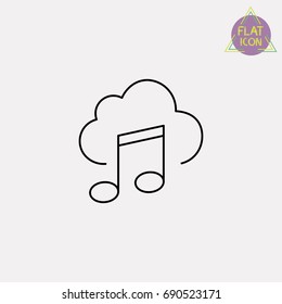 music cloud line icon