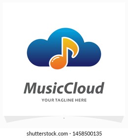 Music Cloud Logo Design Template