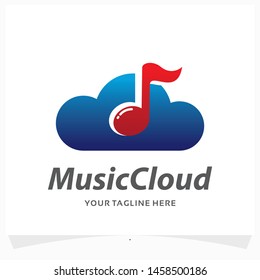 Music Cloud Logo Design Template