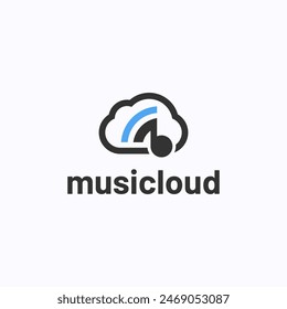 Music cloud logo design template. Music app symbol vector illustration.