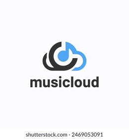 Music cloud logo design template. Music app symbol vector illustration.