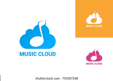 Music Cloud Logo Template Design