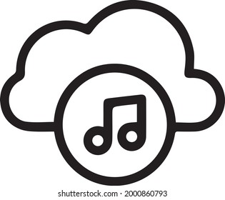Vector lineal de icono premium de la nube de música