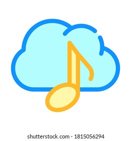 music cloud storage color icon vector. music cloud storage sign. isolated symbol illustration