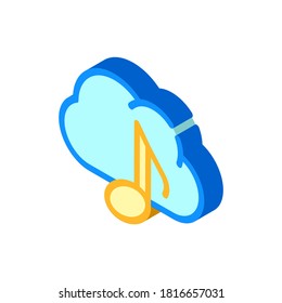 Musik Cloud-Speicher isometrischen Vektorgrafik. Cloud-Speicherzeichen. einzelne Symbolillustration