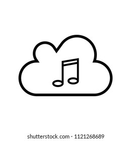 Music cloud symbol icon vector icon. Simple element illustration. Music cloud symbol symbol design. Can be used for web and mobile.