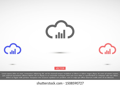 Music cloud vector icon 10 eps icon, flat Lorem ipsum design. Music Cloud ICON VECTOR FOR DOWNLOAD.