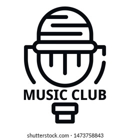 Music club icon. Outline music club vector icon for web design isolated on white background